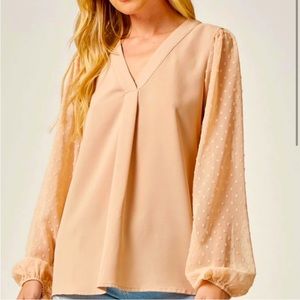 NWOT Size Small Sheer Sleeve Top
